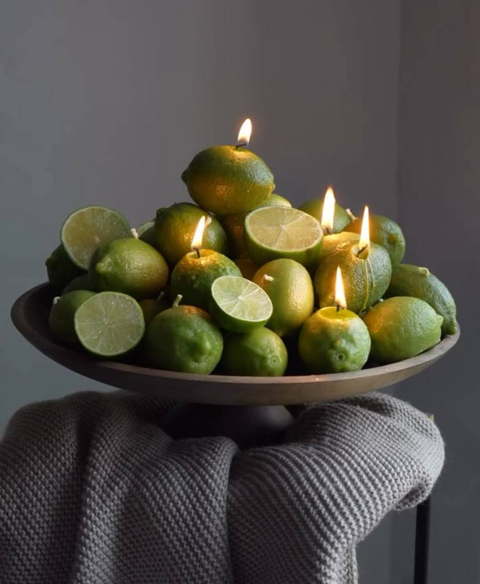 شمع لیمویی سبز با رایحه لیمو